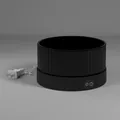 Modern black pet water fountain heating base with US plug and intuitive touch control buttons - Black Bowl + Black Heating Base; 750ML