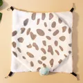 Morbida amaca sospesa in peluche per piccoli roditori con macchie e decorazione - Taglia S / Stampa Mucca Nera