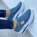 Μπλε αναπνεύσιμα αθλητικά παπούτσια fly-woven για γυναίκες με βέλκρο - 35 / Μπλε