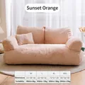 Warm plush pet sofa bed in sunset orange for dogs and cats, cozy winter variant - Orange / M Approx 55*38*18cm