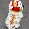Traditionelles chinesisches Löwentanz-Kostüm für Hunde und Katzen zum Neujahrsfest - M / Weiß
