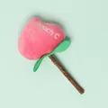 Adorable peach-shaped plush cat molar toy with a natural silvervine stick for chewing - Peach