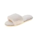 Weiche Plüsch-Hausschuhe für Damen in elegantem Weiß mit flexibler Sohle. - Gebrochenes Weiß
