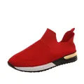 Baskets en maille rouge respirantes pour femmes avec semelle souple et confortable - 35 / Rouge
