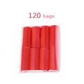 Detail of 8 red rolls of degradable pet waste bags in 120-count bulk pack - 0.8 Mil 8 Rolls / Red