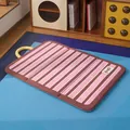 Pink striped waterproof pet sleeping mat with carrying handle for small dogs and cats - Mat Only / 2XL-96*72CM(Recommended for pets within 25kg) / Maillard Stripes