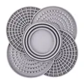 Durable gray silicone pet licking mat with four textured quadrants for slow feeding dogs - Style 2315 / Gray