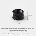 Cuenco de cerámica negro mate para mascotas con textura de mano 150ml para gatos y perros - Cuenco Plano / Negro