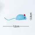 Jouet souris en peluche bleue pour chat en tissu d'aiguilles de pin, 12 cm par 3,8 cm - Bleu