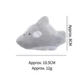 Grey shark shaped soft plush cat toy with catnip for teeth grinding and dental health - Small Shark