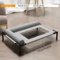 Lit surélevé pour animaux gris grande taille avec filet respirant pour chiens et chats - L / Gris