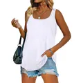 Stylish women's white sleeveless square neck tank top ideal for summer casual outfits - S / Tops / White