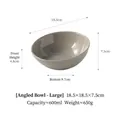 Large grey ceramic slanted pet food bowl for cats and dogs with 600ml capacity - Large Slanted Bowl (Glossy Gray)
