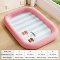 Summer breathable cooling pet bed size guide for dogs and cats in pink and blue - Ice Silk Puppy Style / S: 48*38cm / Pink