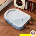 Light blue popsicle-shaped summer cooling pet bed with breathable mesh mat variant - S (Recommended for Under 2.5kg) / Cooling Ice Cream Style (With Blanket)