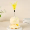 Yellow octopus cat toy spinner with spring feather teaser for indoor pets - Box Packaging / Yellow