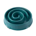 Teal blue spiral maze slow feeder pet bowl for dogs and cats with anti-slip base - Dark Green