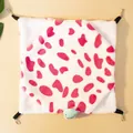 Amaca in morbido peluche rosa con stampa mucca per criceti e piccoli animali - Taglia S / Puntini Rosa