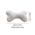 Soft white lamb velvet bone-shaped squeaky dog toy for pets, 22cm length - Lamb Wool Bone Shape