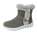 Grijze winter sneeuwlaarzen voor dames met een warme voering van imitatiebont - 36 / Grijs