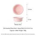 Glanzend roze keramische voerbak voor honden en katten, 13,4x4,7 cm, 280 ml inhoud - Roze Kom Alleen