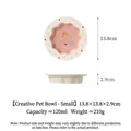Petit bol en céramique pour animaux, motif dessin animé, 120ml, diamètre 13,8cm, rose. - Petit bol à volants fille à pois [Rose]