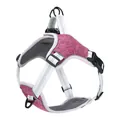 Adjustable reflective H-shaped oxford cloth dog harness with breathable mesh lining detail - L / Rose Red