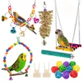 11-piece colorful parrot toy set including swings, bells, and balls for bird cages - 17-Piece Set (Style 1)