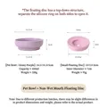 Gamelle en céramique violette pour animaux avec disque flottant rose anti-renversement - Bol Simple (Violet + Rose)