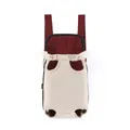 Zaino trasportino per gatti in rete traspirante con comodi fori per le quattro zampe - Taglia S / Beige + Rosso Rosa