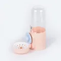 Pink hanging pet water dispenser with bunny design for small animals like rabbits. - Rabbit Style Waterer Pink