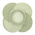 Light green silicone pet lick mat with textured slow feeder pads for dogs and cats - Style 2315 / Green