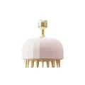 Pink silicone pet grooming massage brush for cat and dog bathing with champagne gold handle - Pink