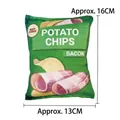 Squeaky plush potato chip bag toy for small dogs with bacon flavor design and crinkle paper - Bacon Flavor Bag / Green