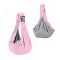 Bandolera rosa ajustable para mascotas con forro interior a cuadros transpirable - Estilo Bandolera Ajustable (2415#) / Rosa