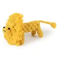 Detailansicht eines handgewebten gelben Löwen-Baumwollseilspielzeugs zur Zahnpflege für Hunde. - 15*10cm