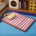 Pink striped waterproof pet sleeping mat for dogs and cats with small yellow pillow - Mat with Matching Pillow / 2XL-96*72CM(Recommended for pets within 25kg) / Maillard Stripes