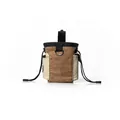 Portable brown dog treat training pouch with drawstring closure and side pockets. - Waist Bag / Coffee