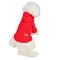 Cozy red hooded pet hoodie with fleece lining for small and medium dogs in winter - S / Red