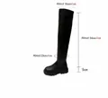 Guía de medidas detallada para botas por encima de la rodilla negras con caña de 54cm y tacón 5cm - 35 / Negro Sobre la rodilla