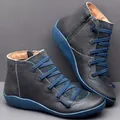 Détails de bottines décontractées grises pour femmes avec semelles bleues et lacets bleus - 35 / Bleu