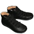 Bottines décontractées pour femmes en noir avec fermeture éclair latérale et lacets chic - 35 / Noir