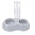 Comedero doble automático y dispensador de agua en gris para gatos y perros - Gris / A granel