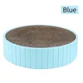 Round corrugated paper cat scratcher bowl with durable blue plastic shell for kittens - Large 39x39x10cm / Blue