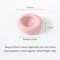 Glänzende rosa donutförmige Keramik-Haustierschüssel für Katzen und Hunde, 250ml Inhalt. - Hellrosa