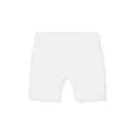 Detailed view of white men's quick-dry compression shorts with ergonomic seams - S / Bottoms / White