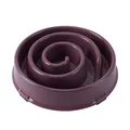 Burgundy spiral design slow feeder pet bowl to prevent choking and gulping for dogs and cats - Dark Red