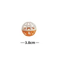 Orange and white plastic cat bell ball toy with 3.8cm diameter dimension label - 3.8CM / No. 14 Mesh Bell Ball