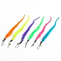 6er Set bunte, flauschige Wurm-Katzenpielzeug-Ersatzteile mit Glöckchen und Schlaufen - Raupe / Blau