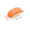 Durable salmon sushi shaped latex squeaky dog toy for interactive play and chewing - Salmon Sushi / Approx 7.5x3cm